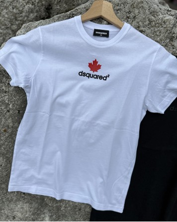 Triko dětské Dsquared2 bílé s listem